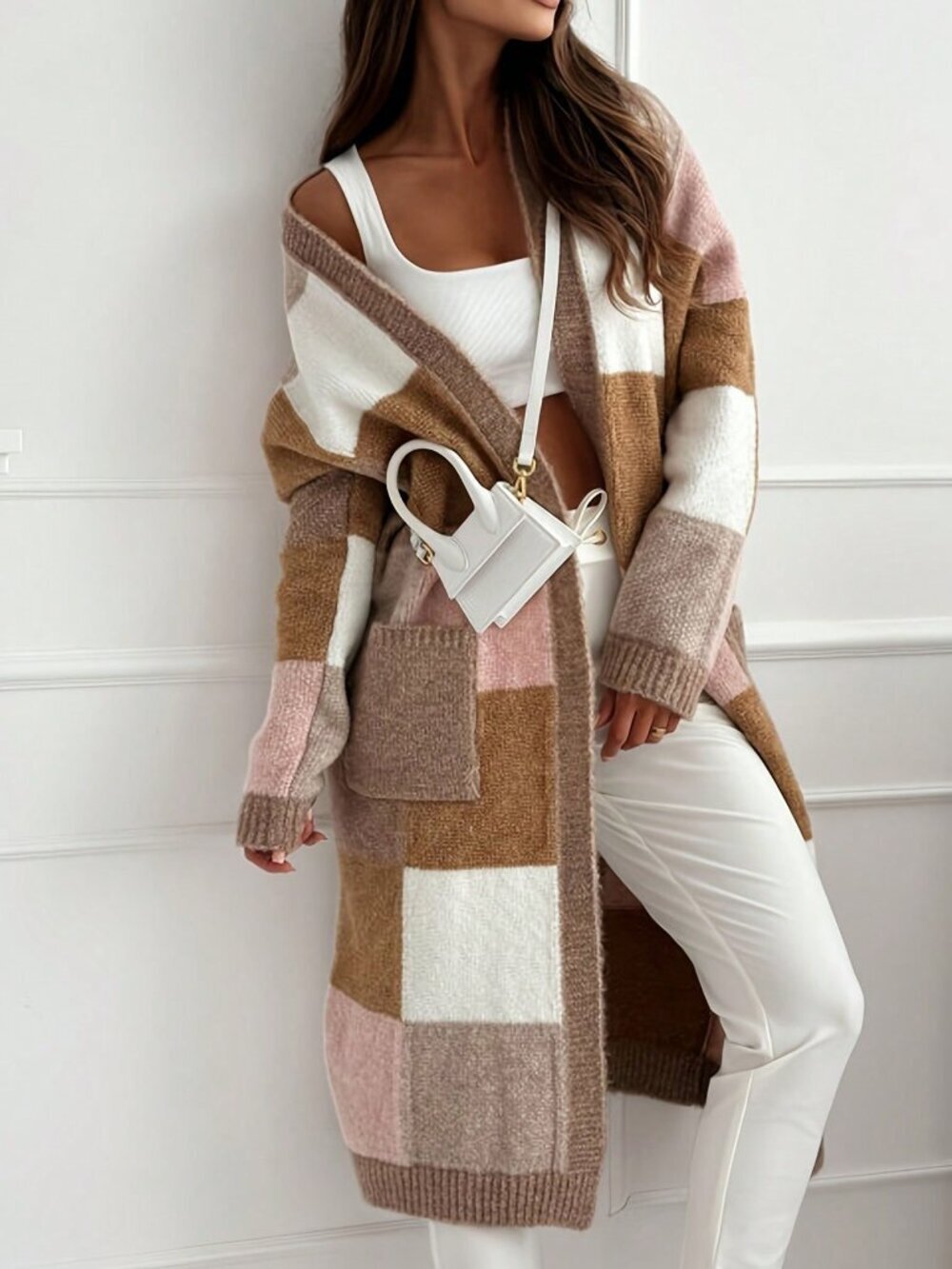 Multicolor Casual Women's Elegant Knitted Cardigan Sweater Jacket - Picture 4 of 4
